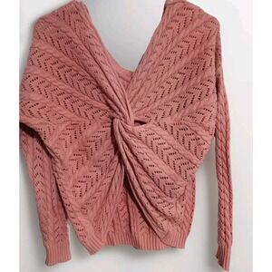 Peach Colored Trendy Sweater By Francescas Size S Open Knit